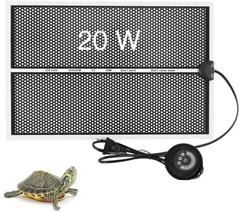 bangminda Tapis Chauffant Reptile 42x28 cm Tapis Chauffant Terrarium Réglable de Température à 7 Niveaux pour Reptiles Tapis de Sécurité pour Aquarium Terrariums Tortue Serpents Lézards Geckos