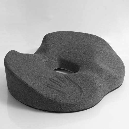 Memory Foam Donut Pillow for Hemorrhoids – Orthopaedic Coccyx Cushion with Centre Hole for Tailbone Pain Relief, Sciatica & Back Pain Seat Pad for Office Chair, Car, Postpartum, Post-Surgery Recovery