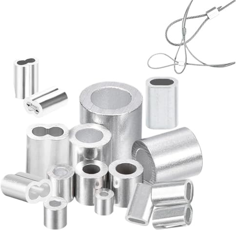 Funda de aluminio con lazo de engaste, Mangas de engarce aluminio orificio simple y doble for cable, paquete cuerda alambre 5-500 piezas M0.5-M12(M0.8 500pcs Single hole ellipse)