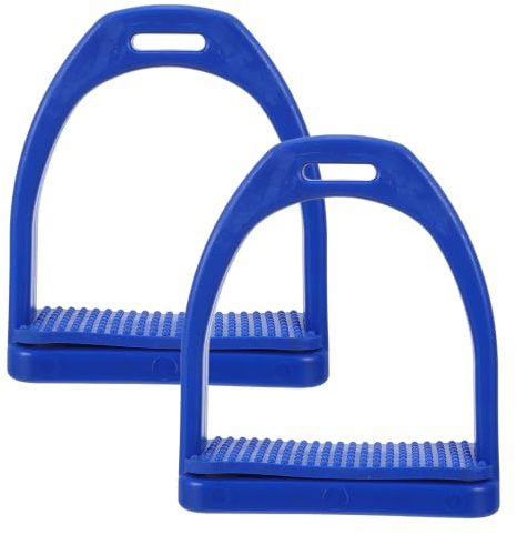 ifundom 2 Pièces Étriers de Selle en Plastique avec Semelle en Caoutchouc Antidérapante, Absorption des Chocs, pour Entraînement Équestre Quotidien et Longues Randonnées