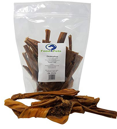 Food4Pets Pferdekopfhaut 250g – sehr hart, 100% Pferd, monoprotein, getreidefrei, Kauartikel für Hunde