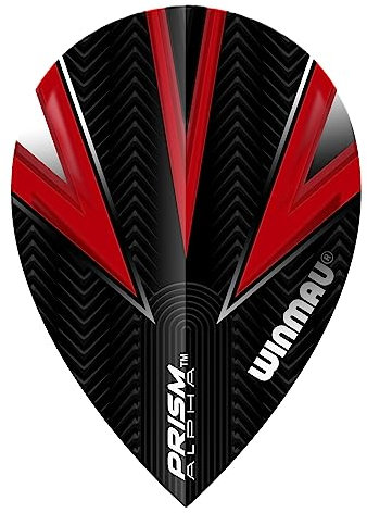 WINMAU Prism Alpha Black & Red Extra Dicke Dart Flights - 1 Sätze pro Packung (3 Flights insgesamt)