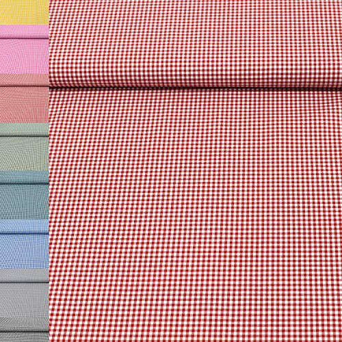 MAGAM-Stoffe Mona Vichy-Karo klein Baumwollstoff Oeko-Tex Meterware 50cm (06. Rot)