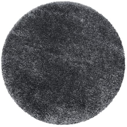 Carpetsale24 Teppich Wohnzimmer Shaggy Einfarbig Design 120 cm Rund Grau - Hochflor Teppich Schlafzimmer Luxuriöse Kuschelig und Super Weich Langflor 50 mm Florhöhe - Flauschiger Teppich Runder
