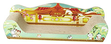JISADER Tiragraffi per Gatti Letto in Cartone AntiGraffio Grande Largo Previene Danni ai mobili Divano da Salotto Ondulato Tavola tiragraffi per Gatti per, 51 cm x 27 cm x 15 cm