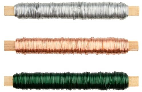 Trsnzul Blumendraht 3 Stück Wickeldraht Grün Bindedraht Garten Basteldraht Floristendraht Gartendraht Blumendraht Verzink Basteldraht Grün Blumendraht Grün Rosendraht Draht für Basteln