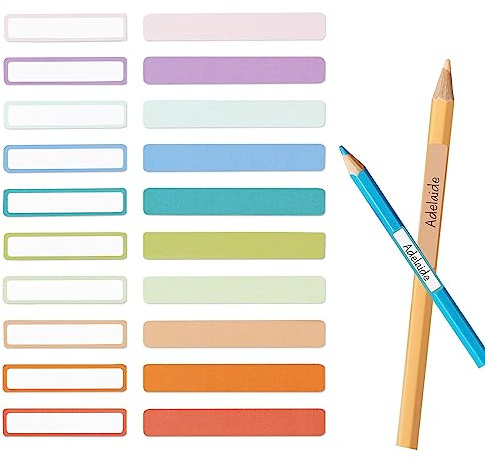 200Pz Etichette Adesive Penne Adesivi Nome Adesivi per Matite Decorazioni Scrapbooking Barattoli Materiale Scolastico Cancelleria Bambini Regalo Compleanno Laurea Studenti Scuola Ufficio (A)