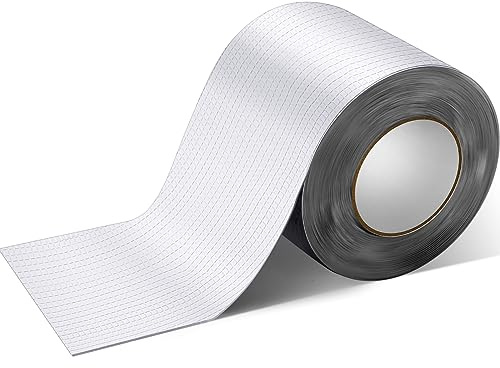 Sasylvia 6 Inch x 33 Feet Self Stick Roll Roofing Panels Peel and Adhesive Rubber Material Reflective Aluminum Surface Flashing for House Home Dormer and Porch Roof Shingles
