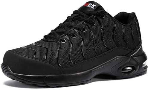 LARNMERN Chaussure de Securite Homme Taille Large Chaussures de Travail Hommes Securité Confortable Basket de Sécurité Légère Protection Anti-Perforation 45EU Large Noir