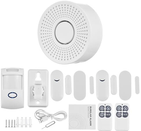 Sistema di sicurezza domestica, WiFi, Tuya, APP, sorveglianza, notifiche, alimentatore di tipo C, ricevitore senza fili, set telecomando, rilevatore di porte e finestre, allarme, rilevatore a