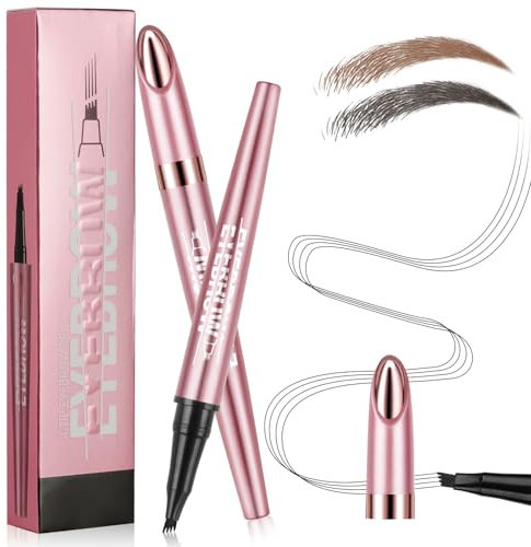 LOPHE 3D Tatouage Crayon à Sourcils avec 4 conseils, Crayon à Sourcils Liquide, Crayon Imperméable & Longue Durée Sourcil pour le Maquillage Naturel (B#Marron Foncé)