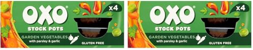 OXO Stock Pots Gluten Free Garden Vegetables with Parsley & Garlic, 4 x 20 g (80 g) (Pack of 2)