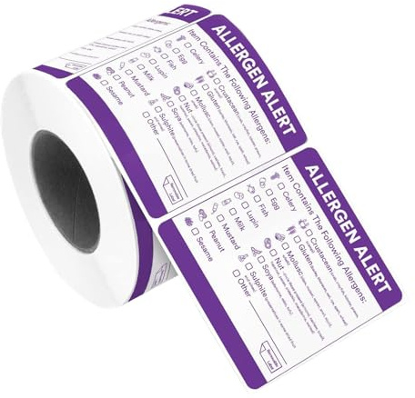 600pcs 2inch Susceptibility Stickers for Food,Food Susceptibility Labels Stickers Pre-Printed,Food Susceptibility Warning Labels(2inch)