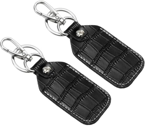 PATIKIL Portachiavi In Pelle, 2 Pezzi Custodia Portachiavi In reale vero Pelle Protettore RFID Portachiavi Con Anello Portachiavi E Cacciavite Per Chiave Auto ID Key Card Nero