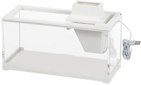 Aquarium De Bureau Basse Tension - Habitat De Poisson Silencieux Compact avec Pompe à Eau | De Table Éclaircissant pour Les Fuites pour Le Salon, Étagère, Chambre De, Décoration pour U