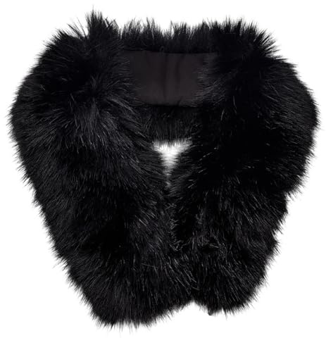 PH PandaHall Col en Fausse Fourrure Capuche en Fourrure Moelleuse Col Chauffant Écharpe Amovible Cache Cou en Peluche pour Femme pour L'Hiver Remplacement de Capuche Manteau Veste Décor, 83x13cm