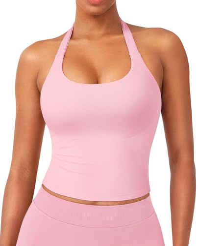 ZAAYO Débardeur à dos nu pour femme, dos nu, rembourré, pour le sport, l'entraînement, basique, sexy, sans manches