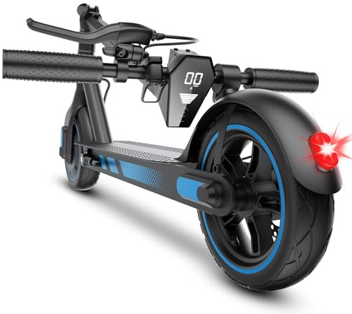 Aimittie Electric Scooter for Adults, 10 Tires, Powerful 500W Motor, Max 38KM Long Range, Lightweight and Foldable Scooter, Dual Lighting System and Drum Brake, Smart APP Control