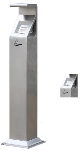 Cenicero comercial con cubo interior extraíble, contenedor de cigarrillos de pie para eliminación de cenizas y receptáculo de basura