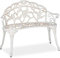 Relaxdays Gartenbank, 2-Sitzer, Terrasse, Balkon, Aluminium & Gusseisen, HxBxT: 79 x 99 x 56 cm, Sitzbank, weiß/Bronze