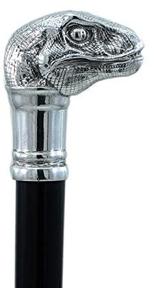 CAVAGNINI Gehstock Raptor - Eleganter Spazierstock aus Holz mit massivem Zinngriff, personalisierbar, robust für Damen & Herren, Schwarz