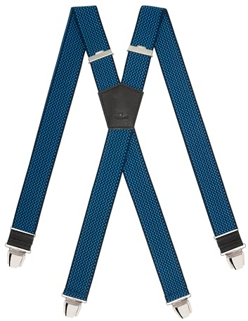 Pierrot Bretelle Uomo Larghe Premium - Regolabili Fino A 130cm - Elastico Rinforzato e Finiture in Pelle - Garantite A Vita - Clip molto forti - Bretelle Uomo Eleganti