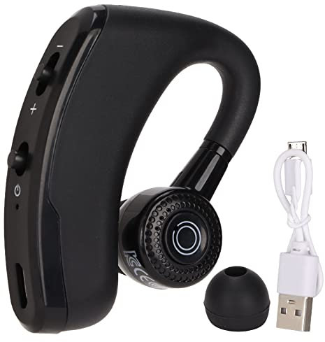 Zunate V9 Auricular Bluetooth Inalámbrico Business Single Auricular con Micrófono con Cancelación de Ruido, Auricular Ajustable de 180 Grados, para Conductor de Camión, Oficina, Deporte