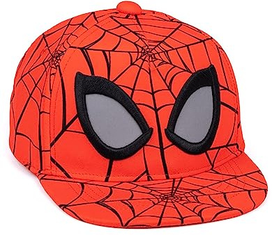 Marvel Spider-Man Cappellino per Bambini | Ragazzi Ragazze Supereroi Personaggio Maschera Ragnatela Cappello Estivo Snapback Rosso | Film TV Show Articoli da Regalo