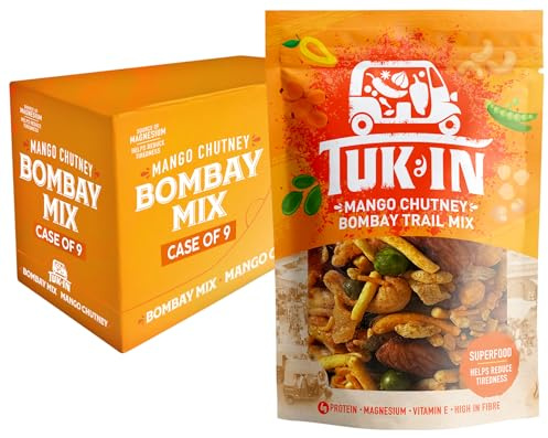 Mango Chutney Superfood Bombay Mix | Case of 9 | Vegan Healthy Snack | Source of Magnesium