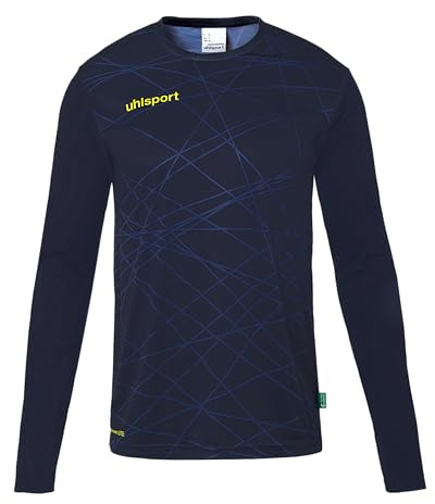 Uhlsport Homme Prediction Maillot De Gardien But Shirt, Bleu Marine/Jaune Fluo, M EU
