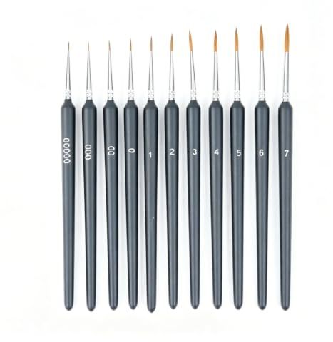 hautllaif 11 Pcs Fine Paint Brushes Artist Painting Brushes, Versatile Miniature Brush Set for Fine Detailing & Art Painting – Perfect for Acrylic, Watercolor, Oil and Gouache Paints