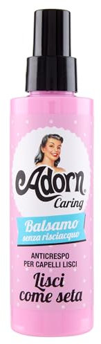 Adorn Caring Balsamo senza risciacquo Anticrespo per Capelli Lisci Lisci come seta 150 ml