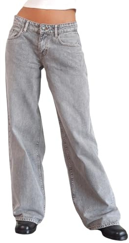 Yassiglia Women's Baggy Jeans Y2K Low Rise Wide Leg Jeans Boyfriend Jeans for Women Casual Baggy Trousers with Pocket