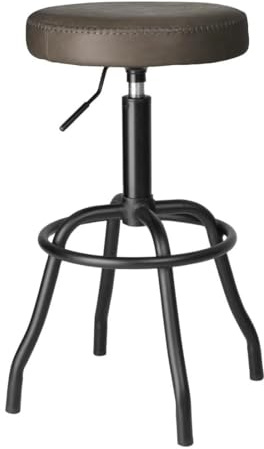 Bolero Brooklyn PU High Bar Stool Mocha - Adjustable Padded Sear, PU Leather Upholstered HW291