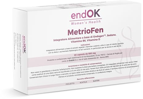 MetrioFen Supplément pour les douleurs pelviennes chroniques, le cycle menstruel, l'endométriose et l'inflammation | Testé scientifiquement | Extraits naturels Régime méditerranéen | Sans hormones