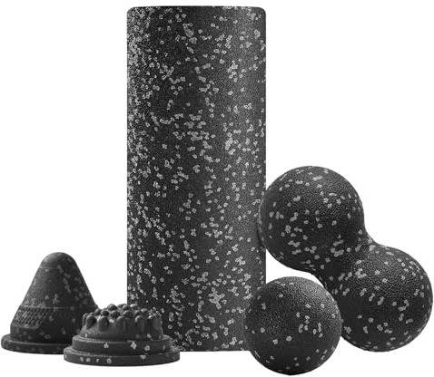 Juego de rodillos para fascia, alta densidad, rodillo de fitness, masajeador para adultos, pilates, yoga, entrenamiento en casa y de viaje para deportistas