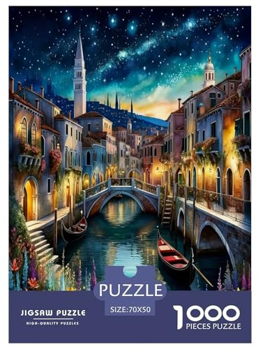 Ciudad de luz Nocturna Puzzle 1000 Piezas, Juego Educativo, Desafío, para Adultos Y Niños Mayores De 12 Años Un Rompecabezas Desafiante - Obra De Arte 70x50cm/1000pcs