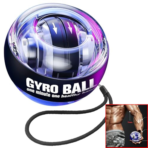 Wrist Trainer Gyro Ball, Auto-Start Wrist Strengthener light up control gyroscopic, Forearm Exerciser Gyro Ball, for Strengthen Arms, Fingers, Wrist Bones and Muscles
