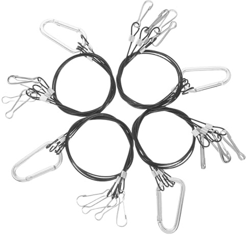 SHERCHPRY Supporto in Acciaio Inossidabile per Corda Piante Ganci Multipli 4 Pezzi 20X500Mm Gancio per Lampada da Coltivazione Sospesa e Cestini per Illuminazione Acquari e Giardinaggio