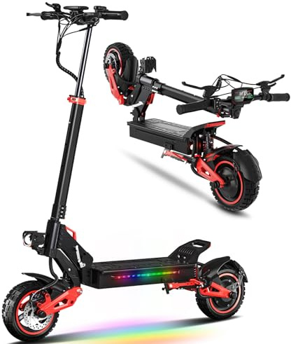 Patinete Eléctrico Adulto Plegable 11” Off-Road, Autonomía 50-55KM, Velocidad Máx 25 km/h, Batería 48V 18Ah, Doble Suspensión, Doble Freno de Disco, Scooter Eléctrico Potente Todo Terreno