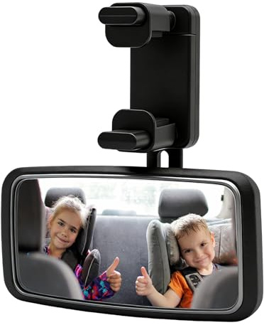 Specchietto posteriore per bambini, girevole a 360°, con clip a gancio, specchio per auto, sedile posteriore, specchietto retrovisore per seggiolino e ovetto, per tutti i poggiatesta