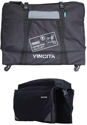 Vincita Weiche Transporttasche mit 4 Rädern, faltbare Fahrradtasche – Fahrraddruck plus Kleidungsstück Reisetasche MTB Road Mountain Transport Outdoor – 50,8 cm lang