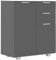 vidaXL Buffet Commode Armoire de Rangement avec 2 Tiroirs et 2 Portes Chambre à Coucher Salon Salle de Séjour Maison Gris Brillant Aggloméré