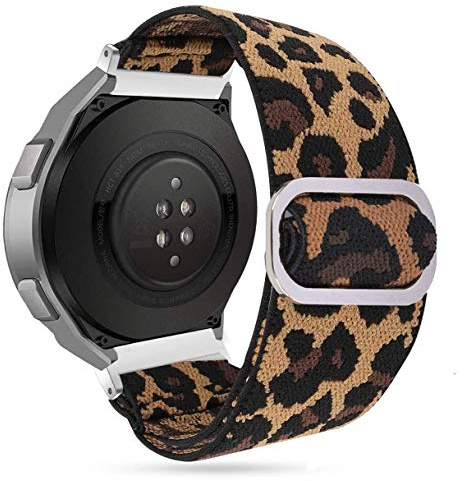 LvBu Armband Kompatibel mit Huawei Watch GT 2e, Einstellbar Stoff Armbänder, Weich und Dehnbar Elastizität Ersatzband für Huawei Watch GT 2e Smartwatch (Leopard)