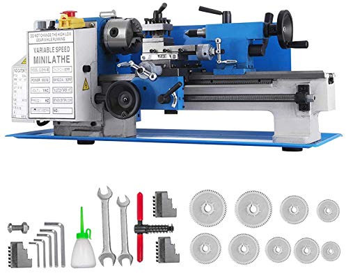 Torno Metal Mini 50-2500PRM Torno Metal Pequeño Para Taladrado 40 Kg Máquina De Torno 12-52 T.P.I Mini Metal Torno Micro Metal Fresadora 550W Velocidad Variable