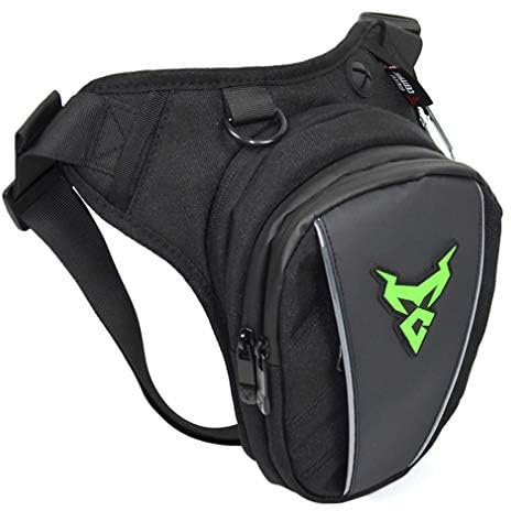 Beintasche Motorrad Oxford Taille Pack Hüfttasche für Herren Frauen Oberschenkel Taille Hintern Hüfte Gürteltasche Outdoor Reisen Wandern Cyling Tactical Outdoor Sport Pack Tasche (Schwarz(Grün))