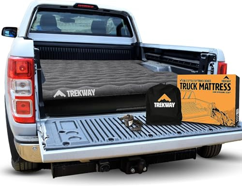 Offroading Gear Truck Bed Air Mattress | 5.5ft to 5.8ft Truck Box | Trekway | F150 | Ram 1500 | Silverado | Tundra | Titan | Converts to Full Double Size Bed | Inflatable Blow Up