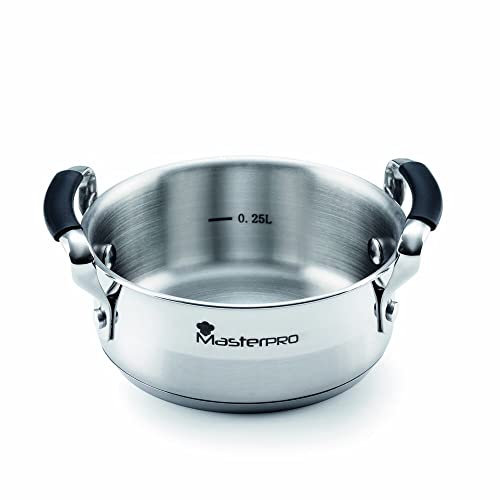MasterPRO Smart | Casseruola da cucina da 12 cm | Triplo strato in acciaio inox e alluminio forgiato | Con manici ergonomici | Casseruola da cucina | Per tutti i tipi di cucine