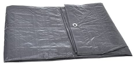 Aqbau® Gewebeplane Grau 120g/m2 Abdeckplane Verstärkten Ösen Bauplane Schutzplane Wasserdicht Reißfest Industrieplane Folie Plane (2 x 4m)