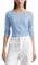 Marc O'Polo Damen Langarmshirt aus Bio-Baumwolle mit U-Boot-Ausschnitt, Blau (Fresh Sky), S